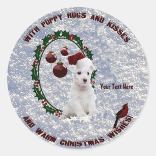 Westie Christmas Wishes Stickers – Customise Them!