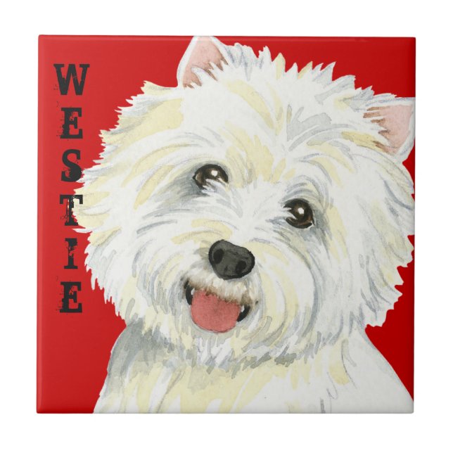 Westie Colour Block Tile (Front)