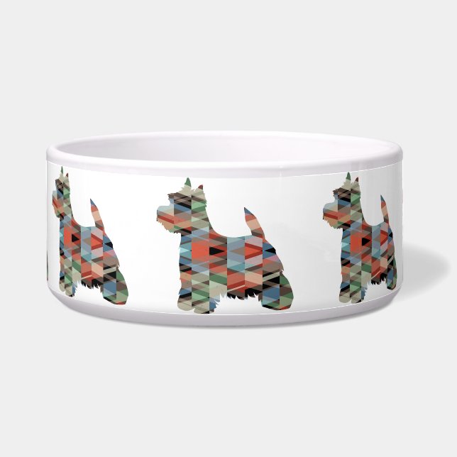 Westie Colourful Geometric Pattern Silhouette (Front)
