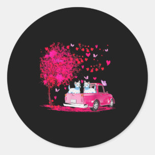 Westie Couple Truck Happy Valentines Day Gifts  Classic Round Sticker
