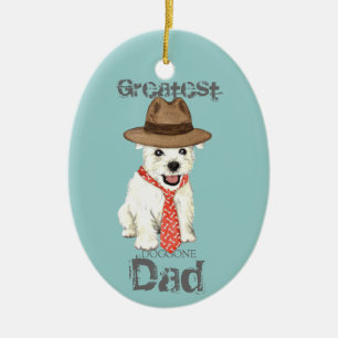 Westie Dad Ceramic Ornament