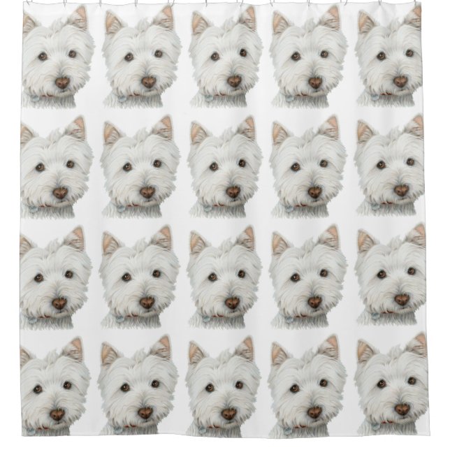 Westie Dog Art Shower Curtain (Front)