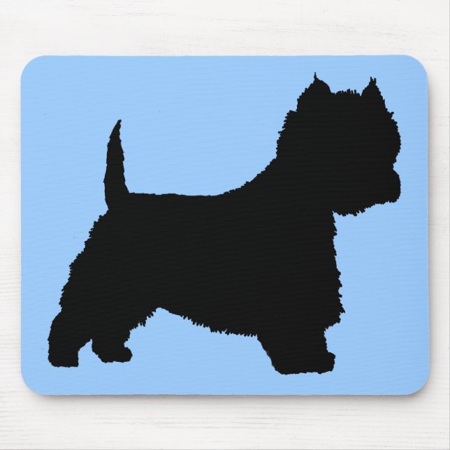 Westie Dog (black) Mouse Mat (Front)