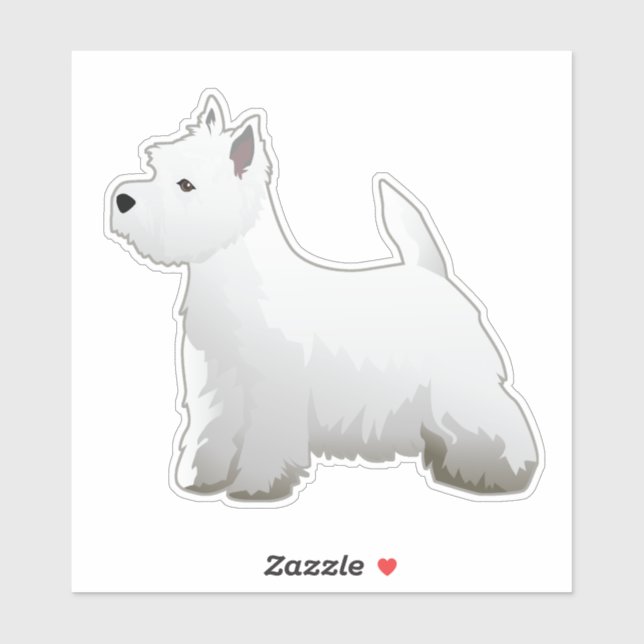 Westie Dog Breed Side View Silhouette (Sheet)