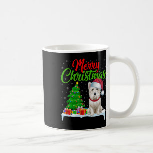 Westie Dog Christmas Tree Lights Funny Xmas Westie Coffee Mug