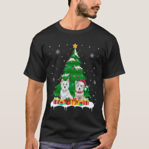 Westie Dog Christmas Tree Lights Santa Reindeer Xm T-Shirt