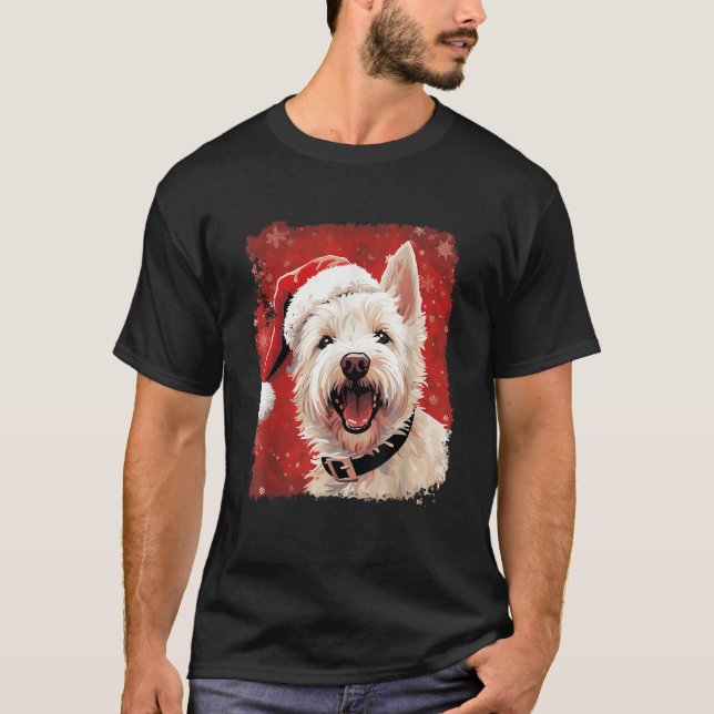 Westie Dog Christmas West Highland White Terrier M T-Shirt (Front)