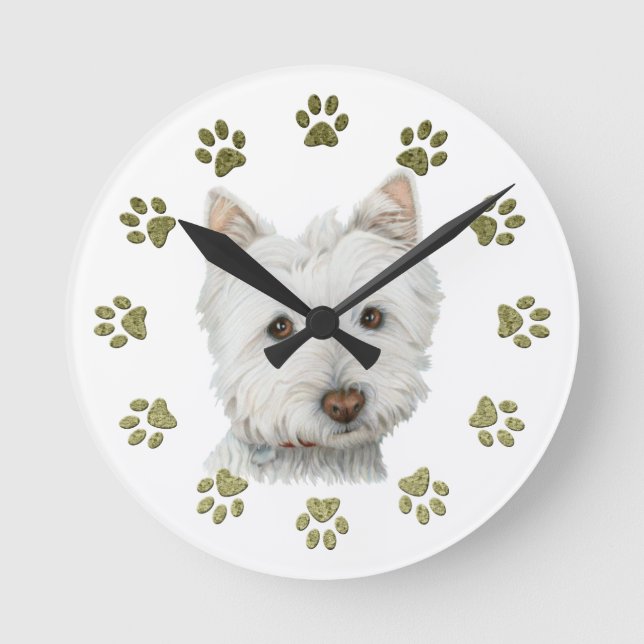 Westie Dog Clock (Front)