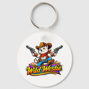 Westie Dog Cowboy Keyring (Original Design)