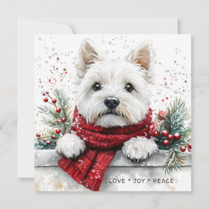 Westie Dog Cute Festive Holiday Card