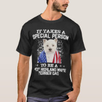 Westie Dog Dad With Proud American Flag Dog Father