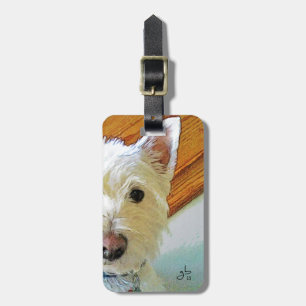 Westie Dog Face, Looking at You Luggage Tag
