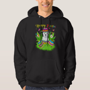 Westie Dog Floral Easter Egg Funny Westie Easter Hoodie