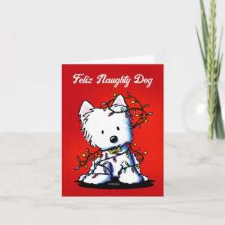 Westie Dog Fluffybutt Christmas Card