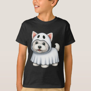 Westie Dog Halloween Costume Ghost West Terrier T-Shirt