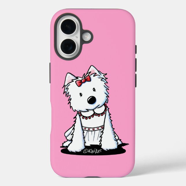 Westie Dog In Dress iPhone Case (Back)