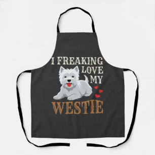 Westie Dog Love Typography Apron