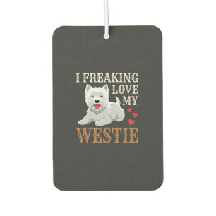 Westie Dog Love Typography Car Air Freshener