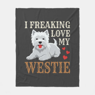 Westie Dog Love Typography Fleece Blanket