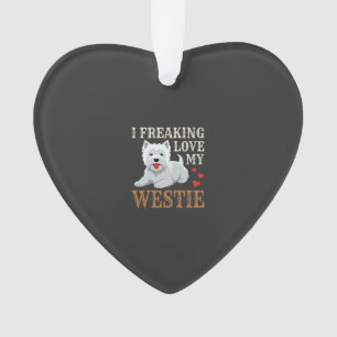 Westie Dog Love Typography Ornament