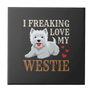 Westie Dog Love Typography Tile