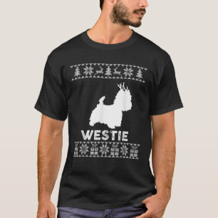 Westie Dog Lover Christmas Reindeer Ugly Christmas T-Shirt