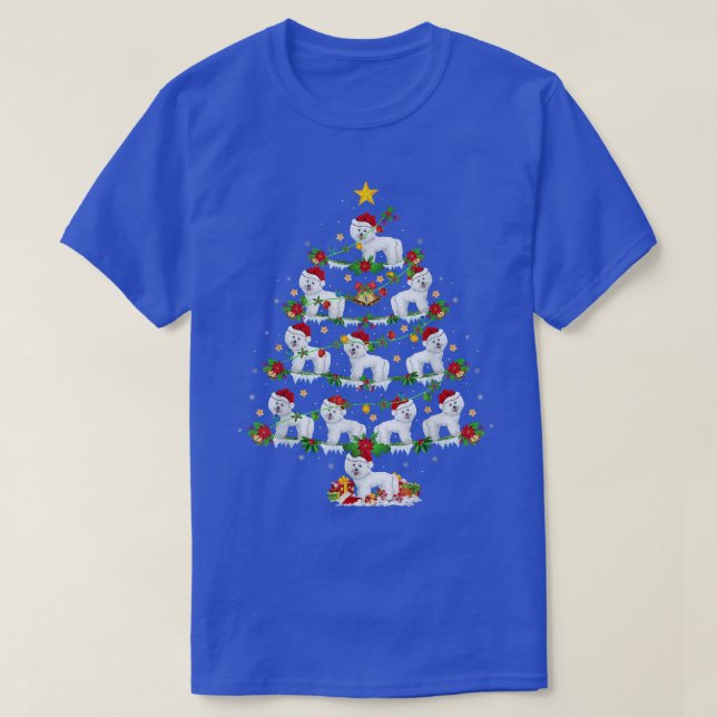 Westie Dog Lover Xmas Lights Westie Christmas Tree T-Shirt (Design Front)
