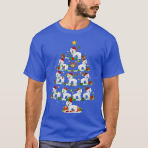 Westie Dog Lover Xmas Lights Westie Christmas Tree T-Shirt