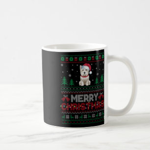 Westie Dog Lovers Santa Hat Christmas Tree Lights Coffee Mug