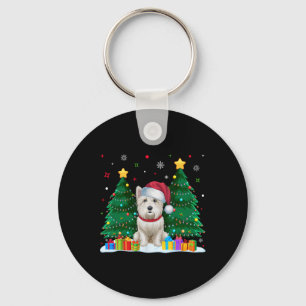 Westie Dog Lovers Santa Hat Ugly Christmas Sweater Key Ring