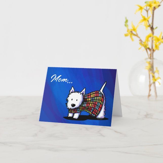 Westie Dog Mum’s Day Card (Yellow Flower)