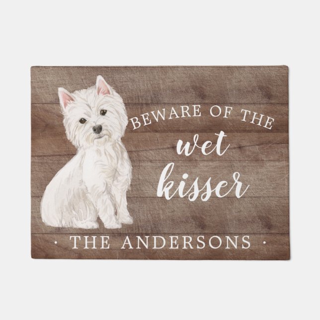 Westie Dog Personalised Door Mat (Front)