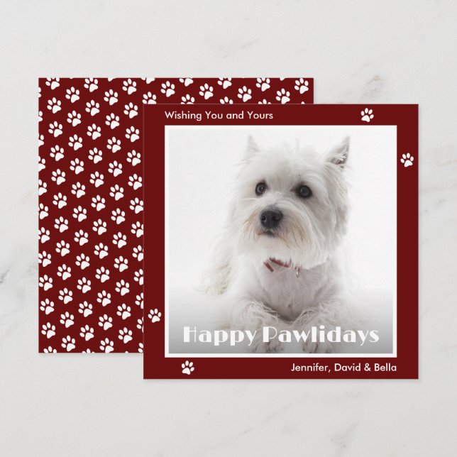 Westie Dog Photo Christmas Cards (Front/Back)