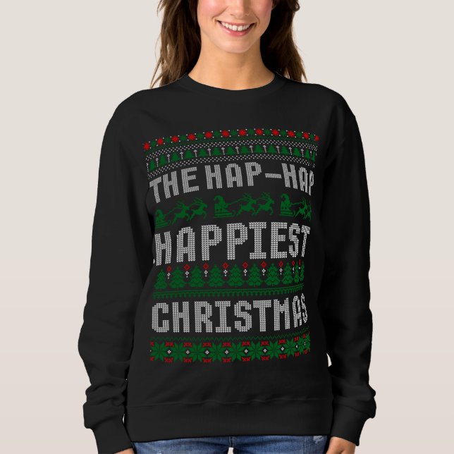 Westie Dog Reindeer Christmas Ugly Sweater (Front)