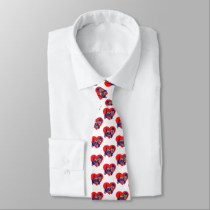 Westie Dog Silhouette Valentines Day White Neck Tie