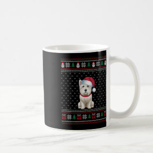 Westie Dog Wearing Santa Hat Ugly Xmas Dog Lovers Coffee Mug