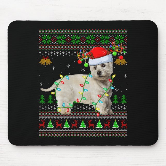 Westie Dog West Highland Terrier Ugly Christmas Sw Mouse Mat (Front)