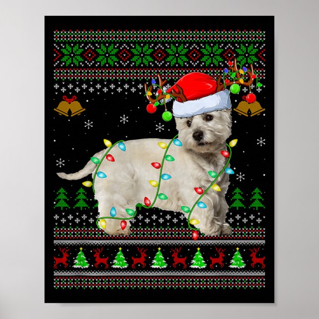 Westie Dog West Highland Terrier Ugly Christmas Sw Poster (Front)