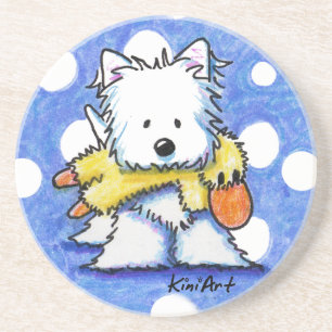 Westie Dog With Toy Coaster