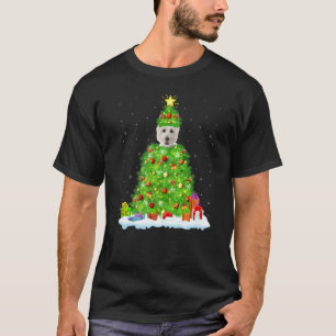 Westie Dog Xmas Lighting Tree Funny Westie Christm T-Shirt