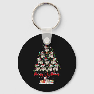 Westie Dog Xmas Lights Santa Westie Christmas Tree Key Ring
