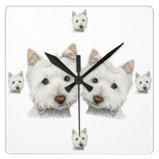Westie Dogs Galore! Wall Clock