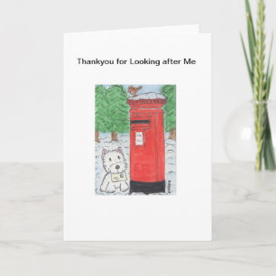 Westie Dogsitting Thankyou for Looking After Me Thank You Card