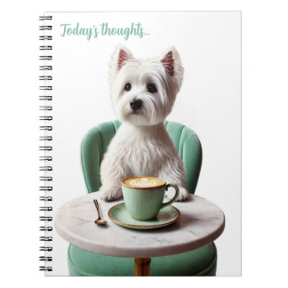 Westie drinking latte Journal