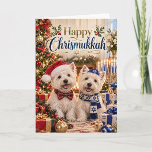 Westie Duo Happy Chrismukkah Card