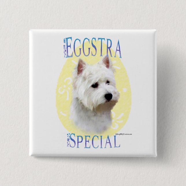 Westie Eggstra Special - Button (Front)