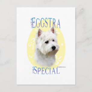 Westie Eggstra Special Postcard