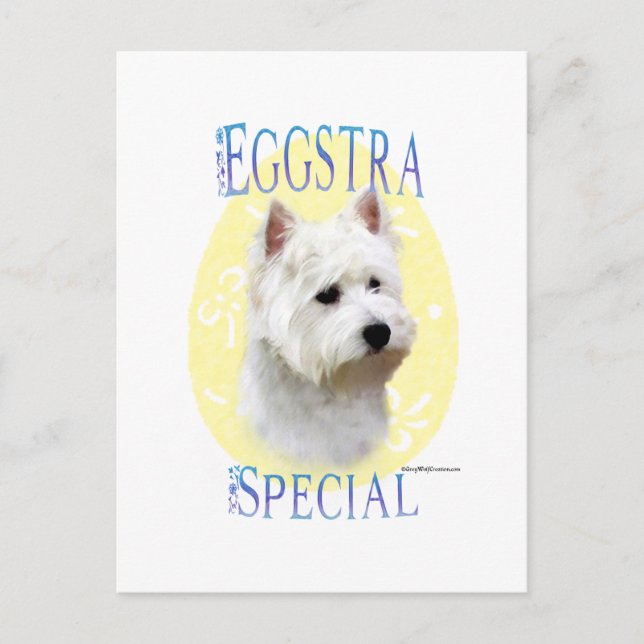 Westie Eggstra Special Postcard (Front)