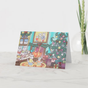 westie family christmas holiday card