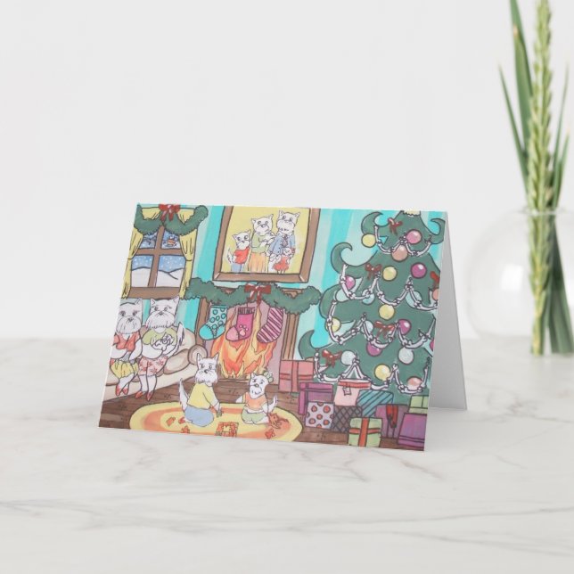 westie family christmas holiday card (Front)